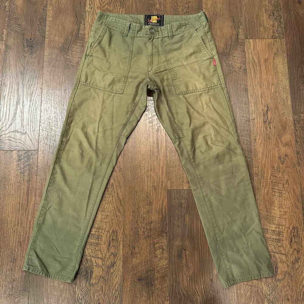 Vintage Undefeated Pants Army Military Chino Green Pants Crazy Fade Size 32